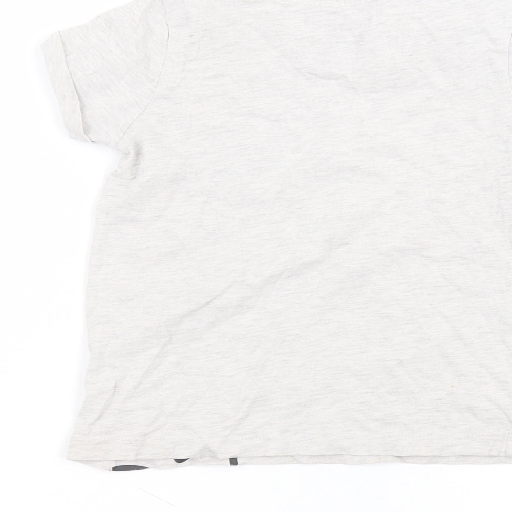 Primark Girls White  Cotton Basic T-Shirt Size 7-8 Years Round Neck  - Unicorn