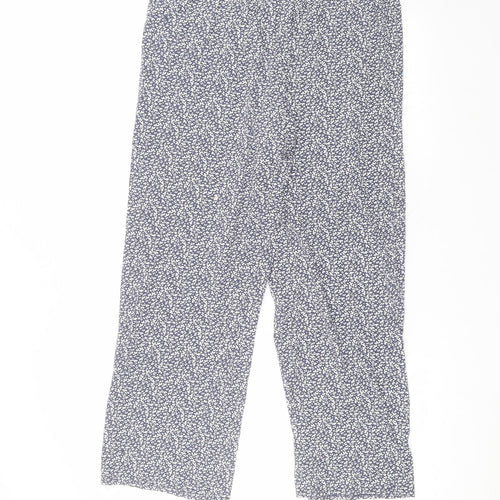 Marks and Spencer Womens Blue  Cotton Trousers  Size 12 L25 in Regular