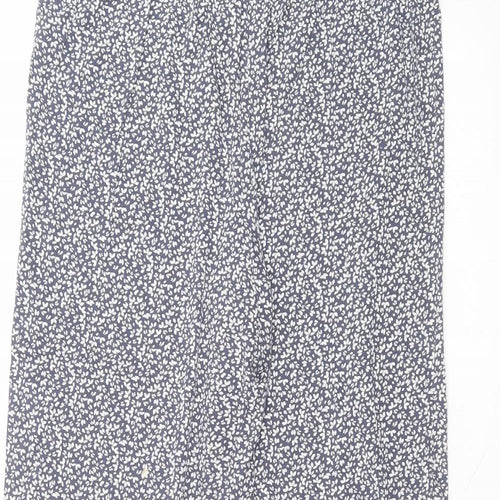 Marks and Spencer Womens Blue  Cotton Trousers  Size 12 L25 in Regular