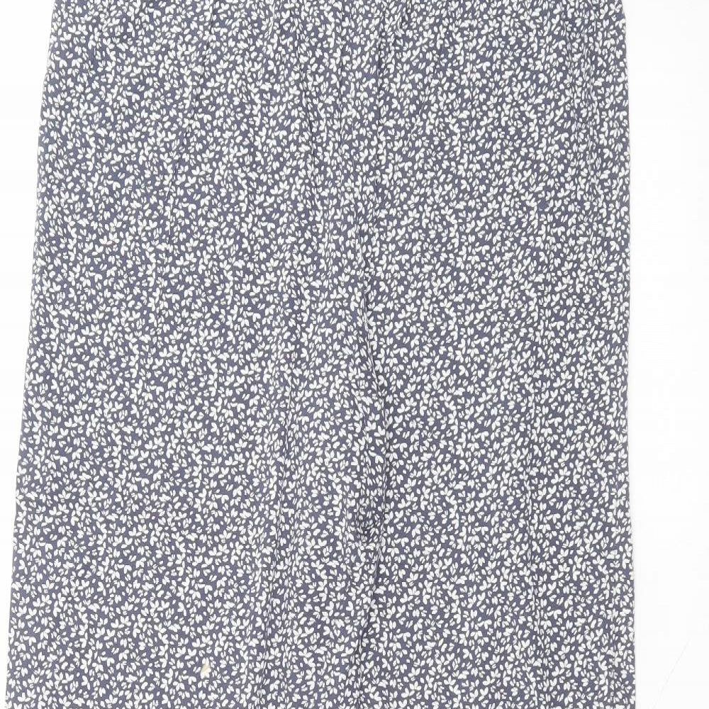 Marks and Spencer Womens Blue  Cotton Trousers  Size 12 L25 in Regular