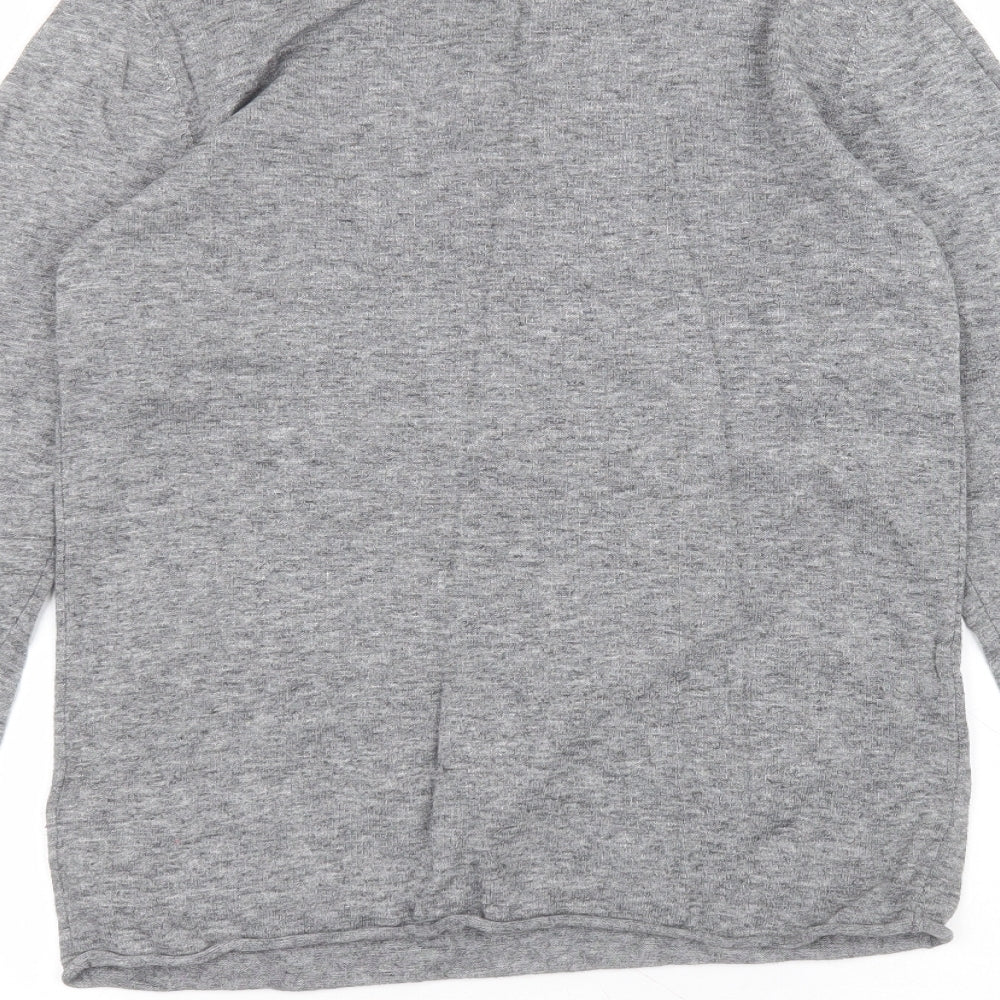 H&M Mens Grey  Cotton  T-Shirt Size S Round Neck