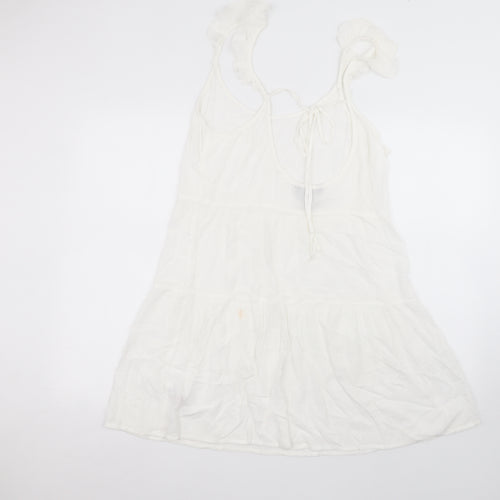 New Look Womens White  Viscose A-Line  Size M  Round Neck