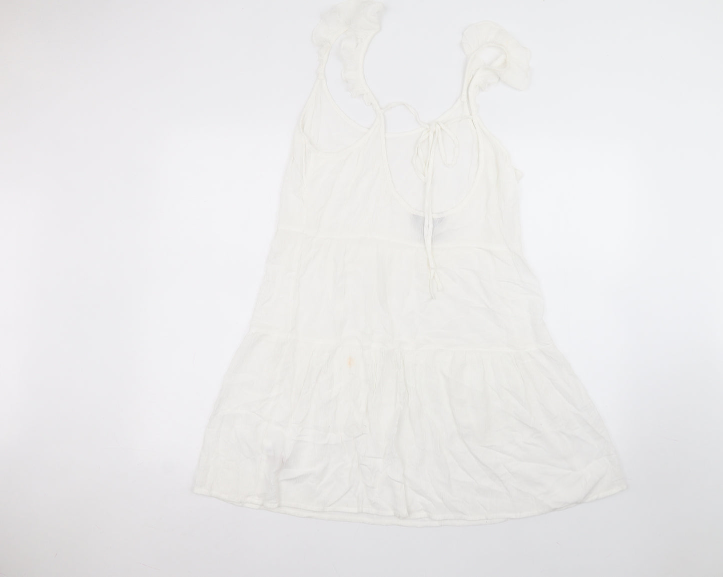 New Look Womens White  Viscose A-Line  Size M  Round Neck