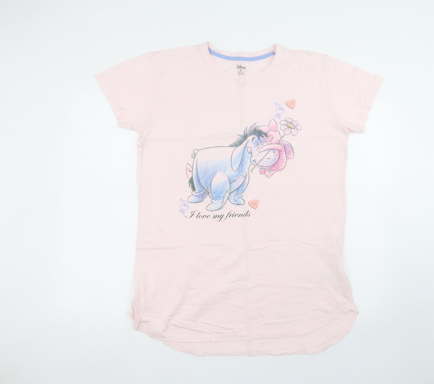 Primark Womens Pink  Cotton Basic T-Shirt Size M Round Neck