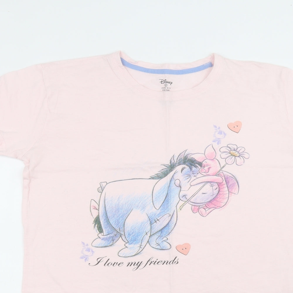 Primark Womens Pink  Cotton Basic T-Shirt Size M Round Neck