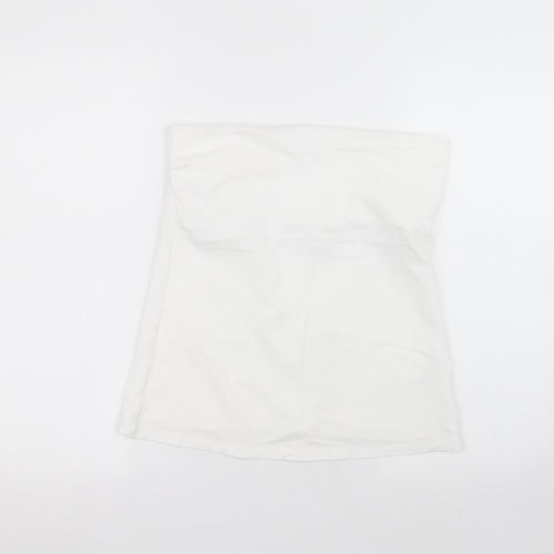 Matalan Womens White  Cotton Basic Blouse Size 14 Off the Shoulder