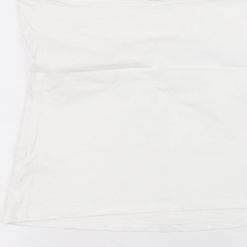 Matalan Womens White  Cotton Basic Blouse Size 14 Off the Shoulder