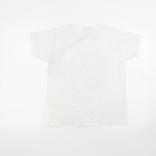 Fruit of the Loom Girls White  Cotton Basic T-Shirt Size 10-11 Years Round Neck