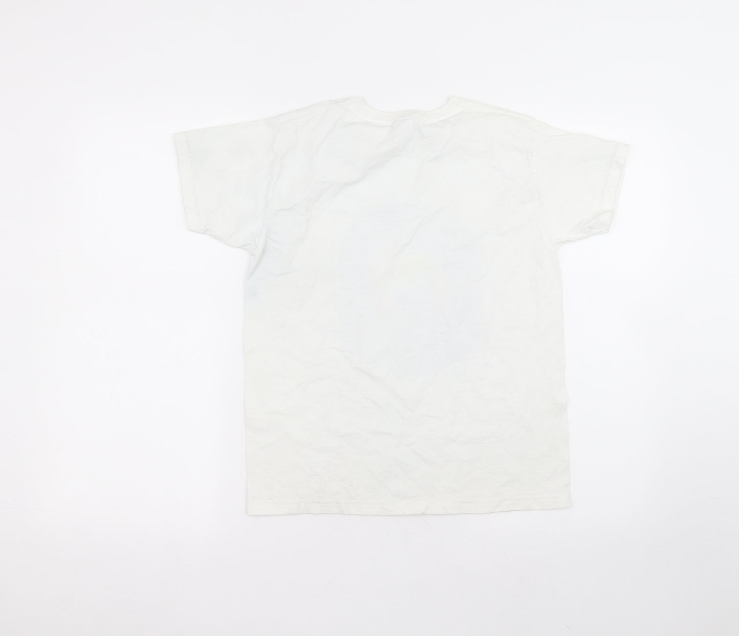 Fruit of the Loom Girls White  Cotton Basic T-Shirt Size 10-11 Years Round Neck