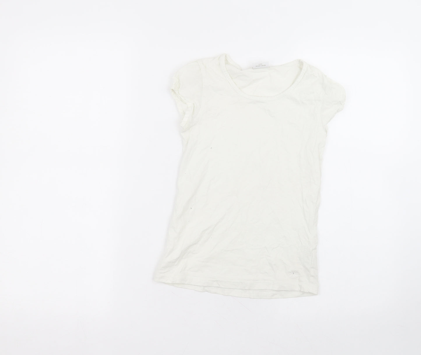 NEXT Girls White  Cotton Basic T-Shirt Size 9 Years Roll Neck