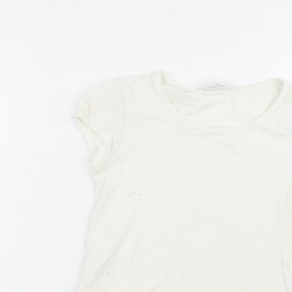 NEXT Girls White  Cotton Basic T-Shirt Size 9 Years Roll Neck