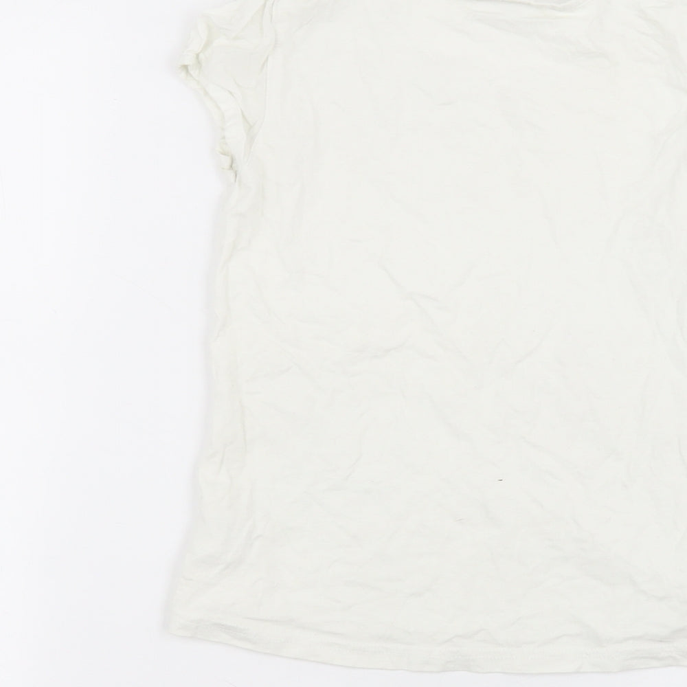 NEXT Girls White  Cotton Basic T-Shirt Size 9 Years Roll Neck
