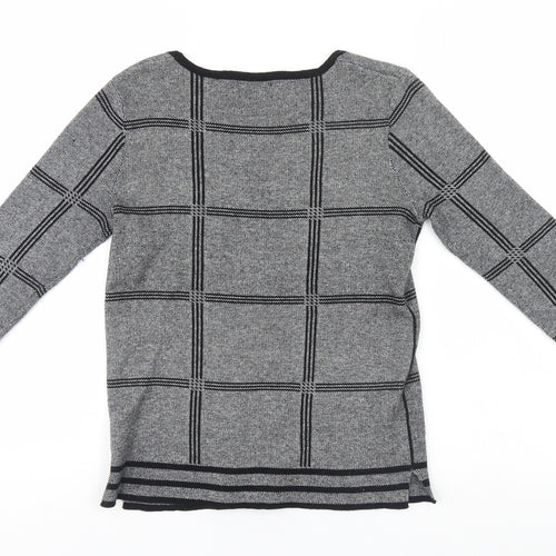 Papaya Womens Grey Round Neck  Acrylic Pullover Jumper Size 8