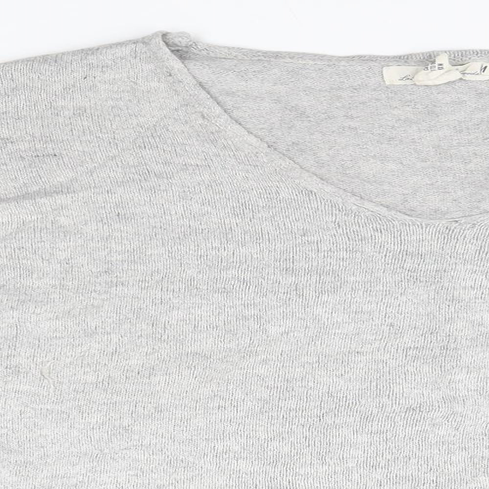 H&M Mens Grey V-Neck  Cotton Pullover Jumper Size M