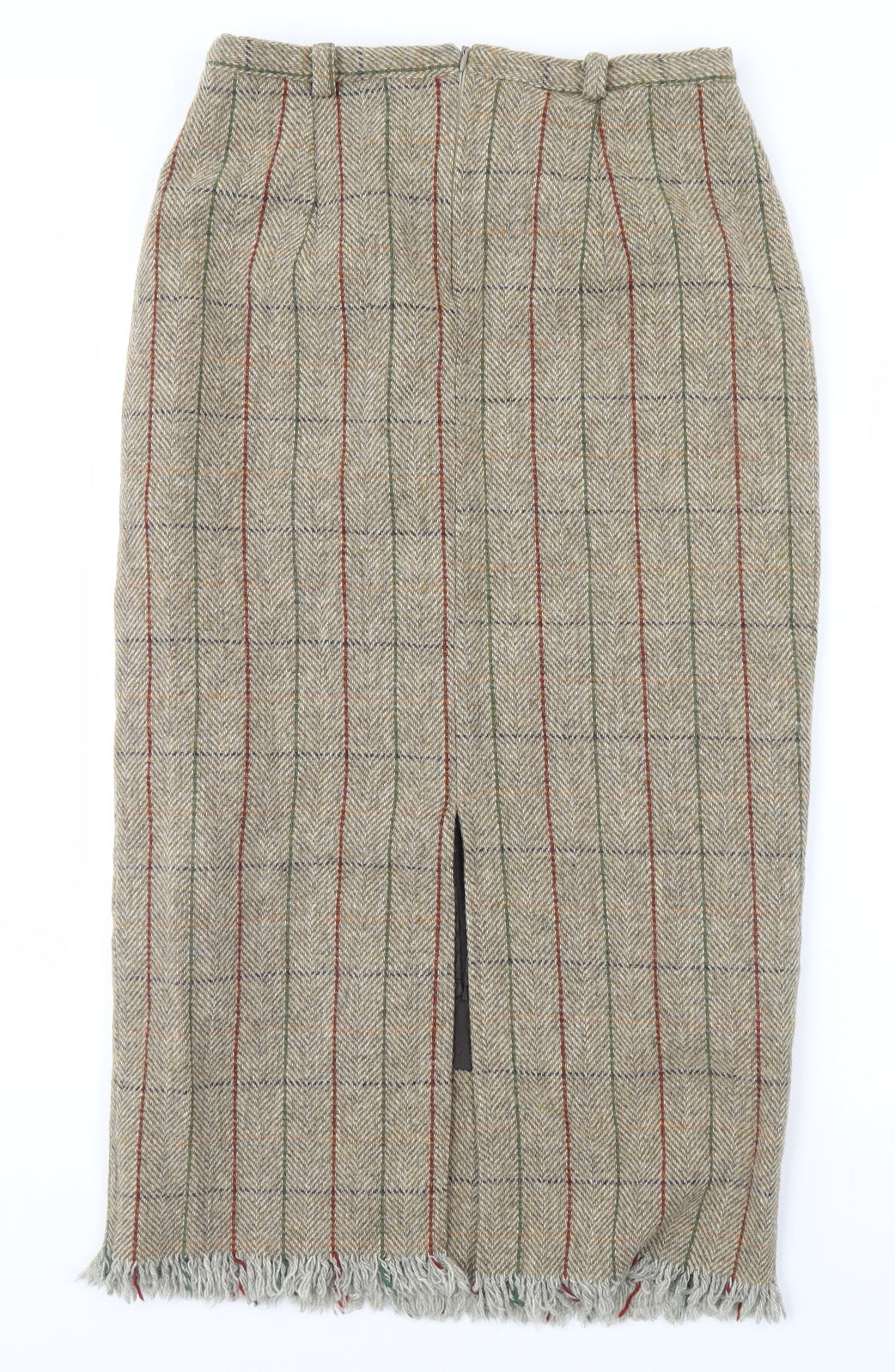 Riverside Womens Brown Plaid Wool Straight & Pencil Skirt Size 14