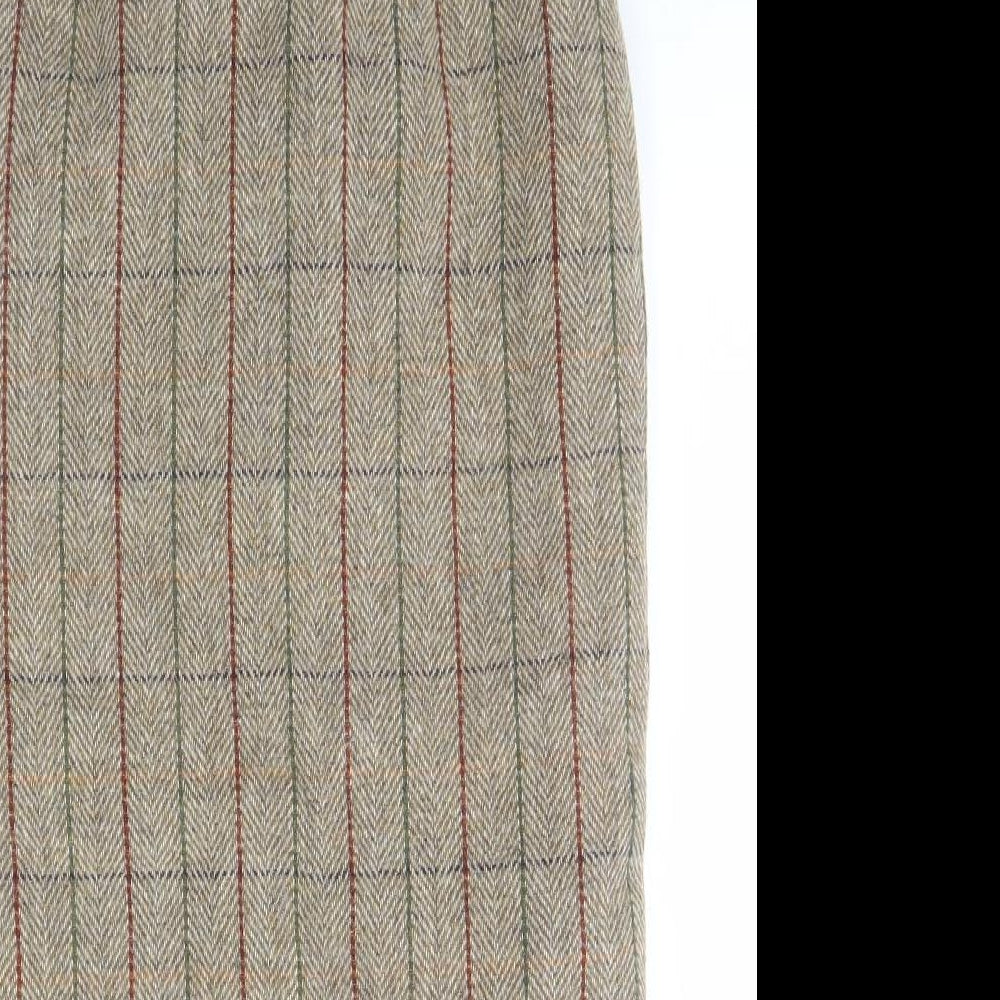 Riverside Womens Brown Plaid Wool Straight & Pencil Skirt Size 14