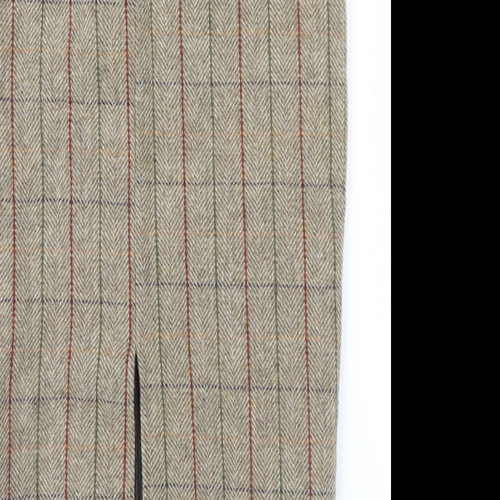 Riverside Womens Brown Plaid Wool Straight & Pencil Skirt Size 14