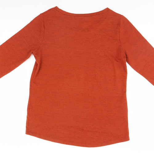 New Look Womens Orange Round Neck  Polyester Pullover Jumper Size 10