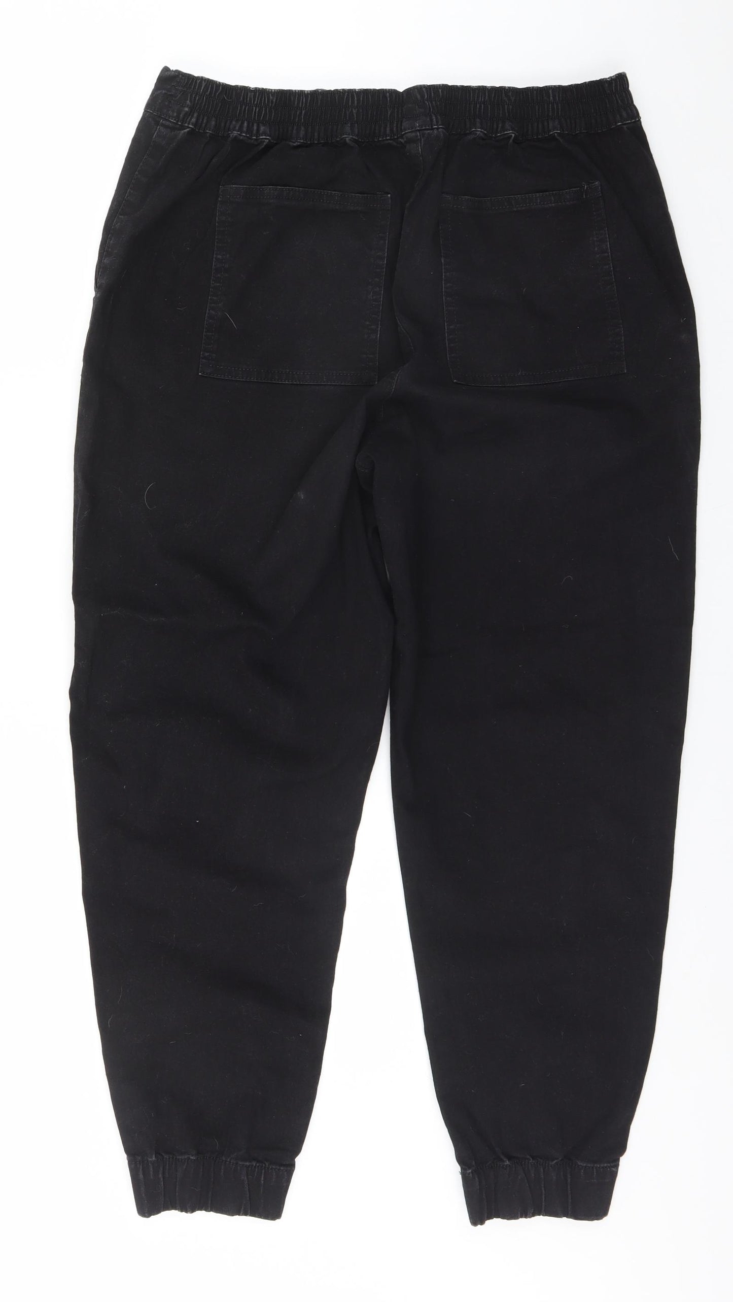 F&F Womens Black  Cotton Trousers  Size 14 L26 in Regular