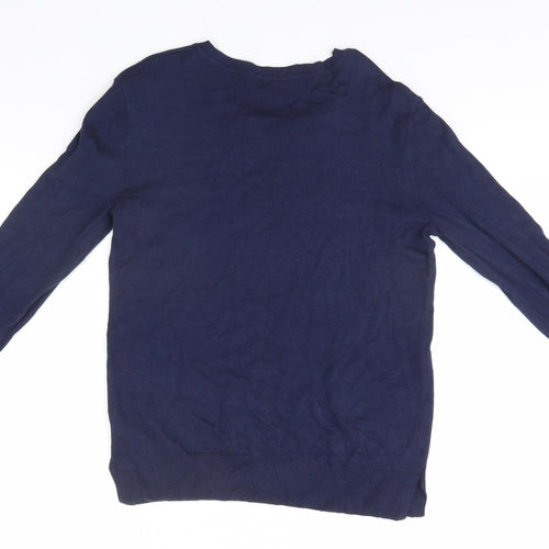 George Womens Blue Round Neck  Viscose Pullover Jumper Size 8