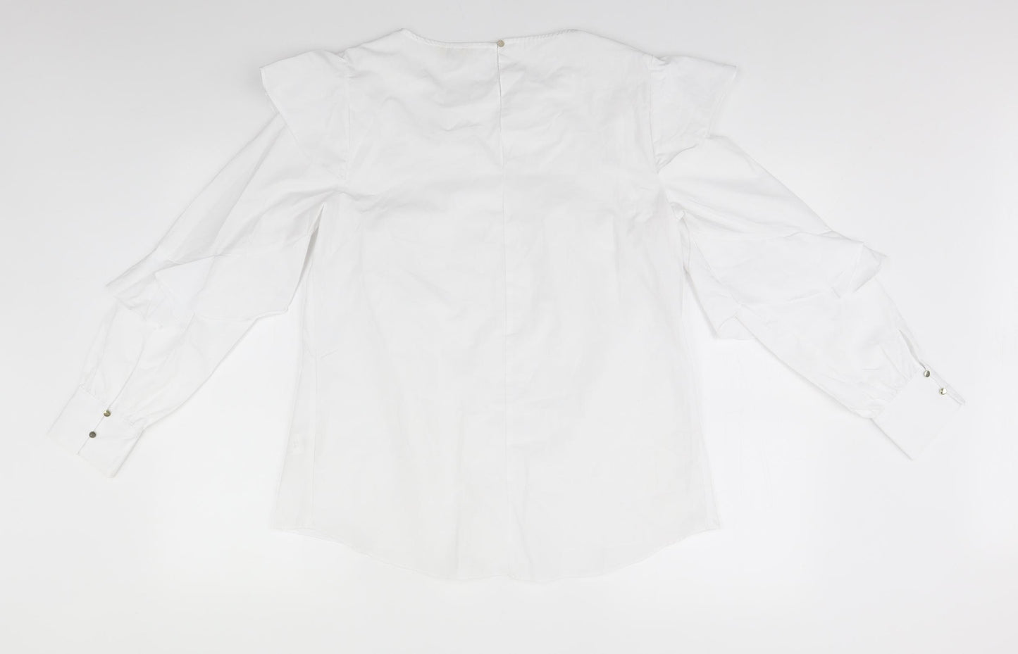 River Island Womens White  Polyester Basic T-Shirt Size 12 Round Neck