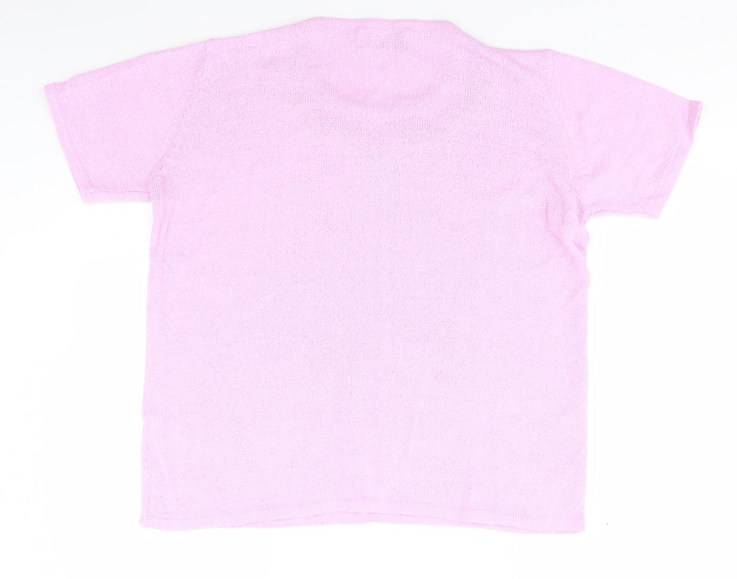 EWM Womens Pink Round Neck  Acrylic Pullover Jumper Size 18