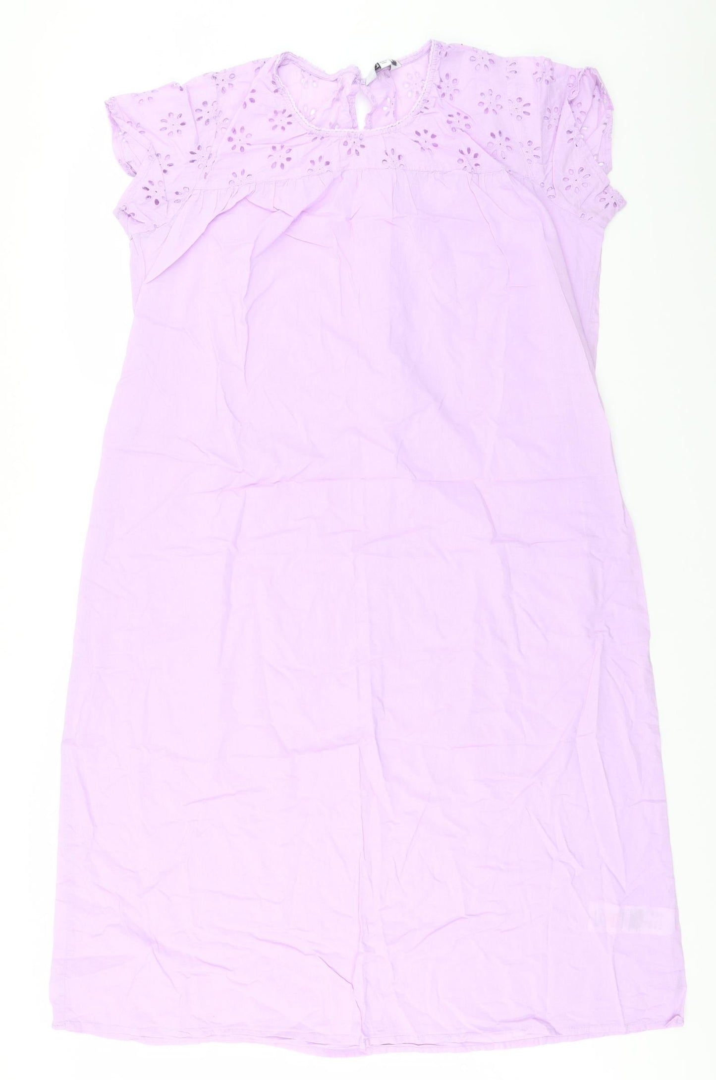 Preworn Womens Blue  Cotton A-Line  Size 16  Round Neck