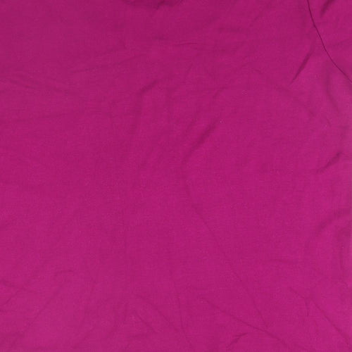 EWM Womens Pink  Viscose Basic T-Shirt Size L Round Neck