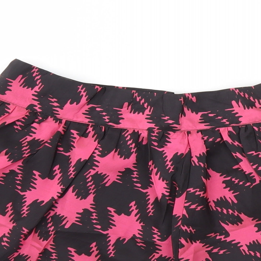 Atmosphere Womens Pink Houndstooth Nylon A-Line Skirt Size 14