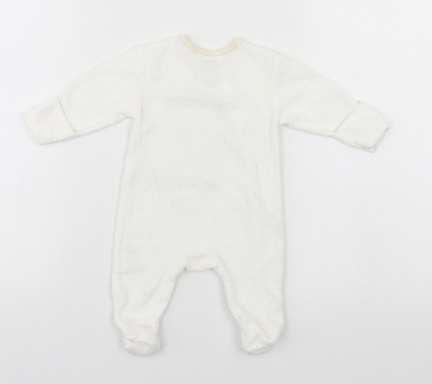 Disney Baby White  Cotton Babygrow One-Piece Size Newborn   - Winnie The Pooh