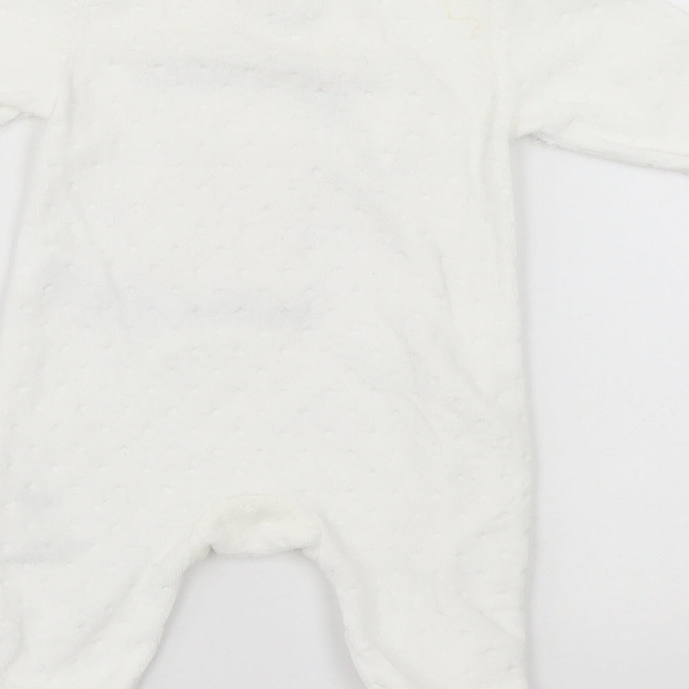 Disney Baby White  Cotton Babygrow One-Piece Size Newborn   - Winnie The Pooh