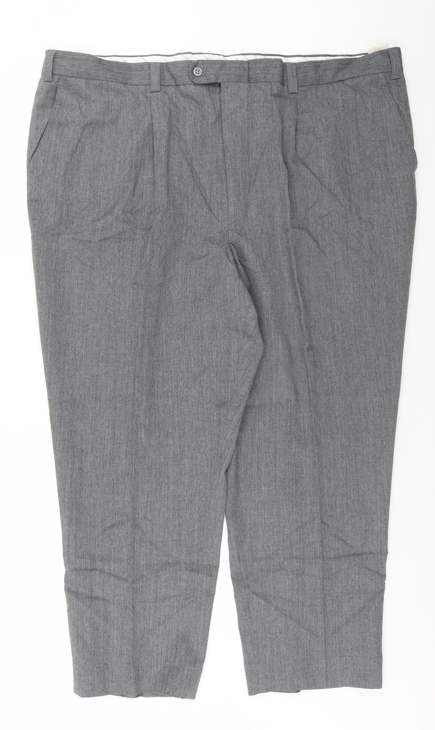 Oakman Mens Grey  Polyester Trousers  Size 50 L28 in Regular