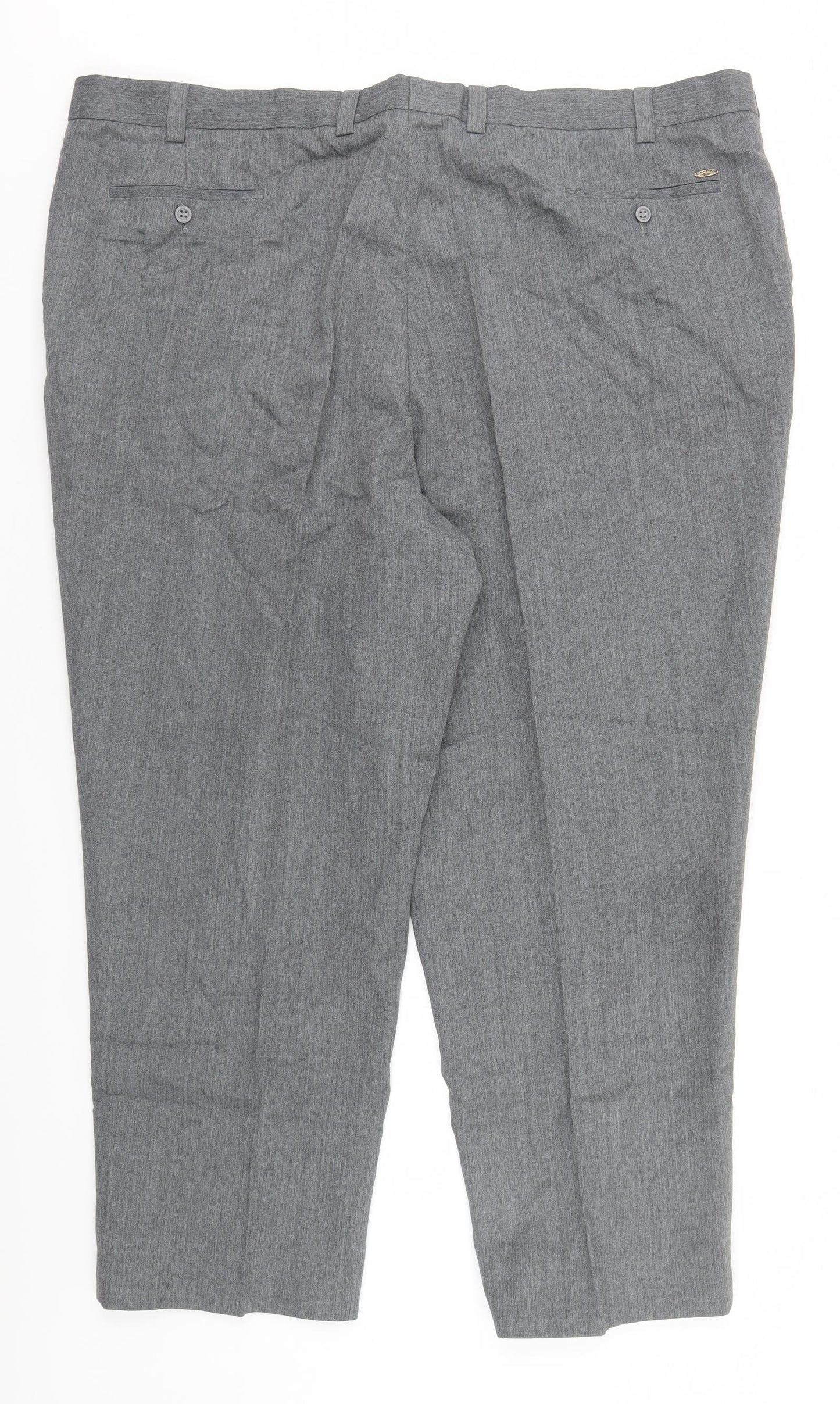 Oakman Mens Grey  Polyester Trousers  Size 50 L28 in Regular