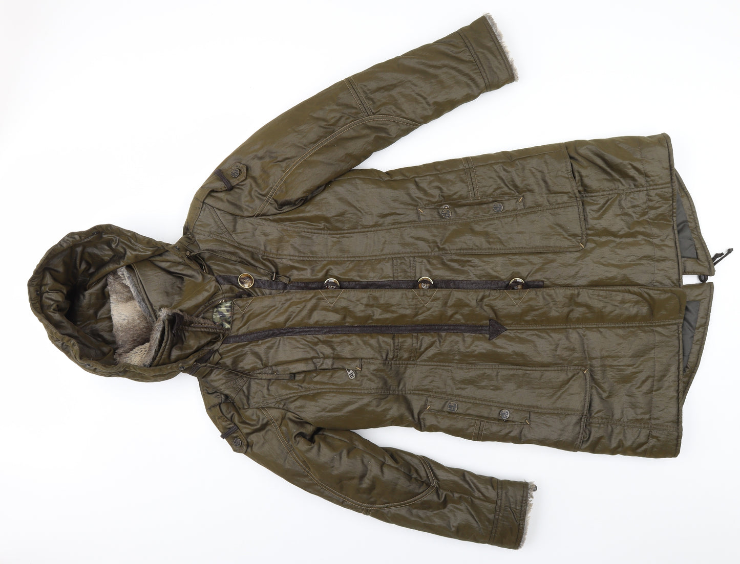 Easy Womens Green   Overcoat Coat