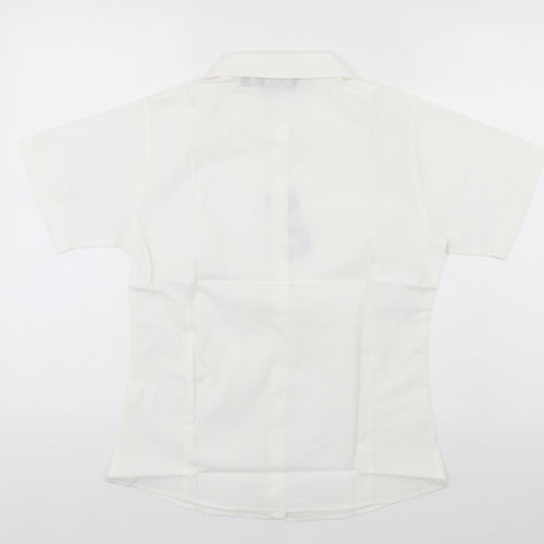 Premier Womens White  Polyester Basic Button-Up Size 8 Collared