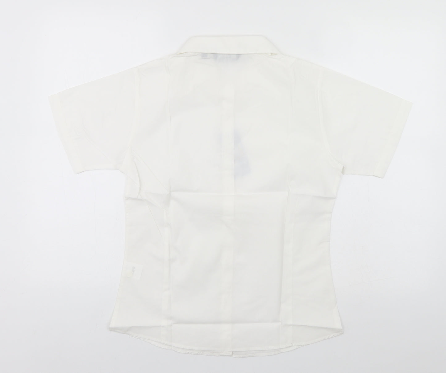Premier Womens White  Polyester Basic Button-Up Size 8 Collared
