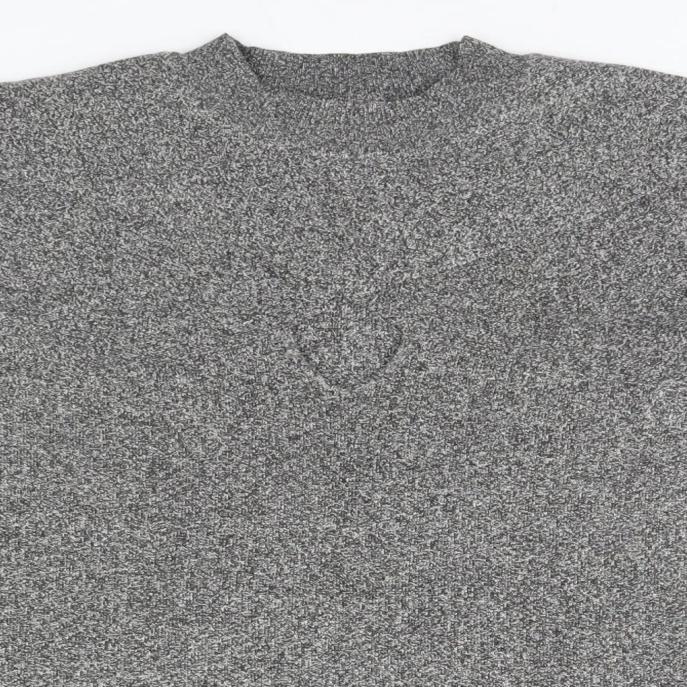 Star Womens Grey Round Neck  Cotton Pullover Jumper Size 20