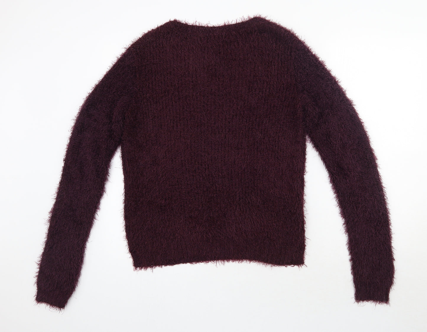 H&M Womens Purple Round Neck  Polyester Pullover Jumper Size L