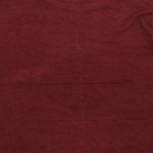 Pep and Co Womens Red Round Neck  Acrylic Pullover Jumper Size 10   - Button Sleeve Detail