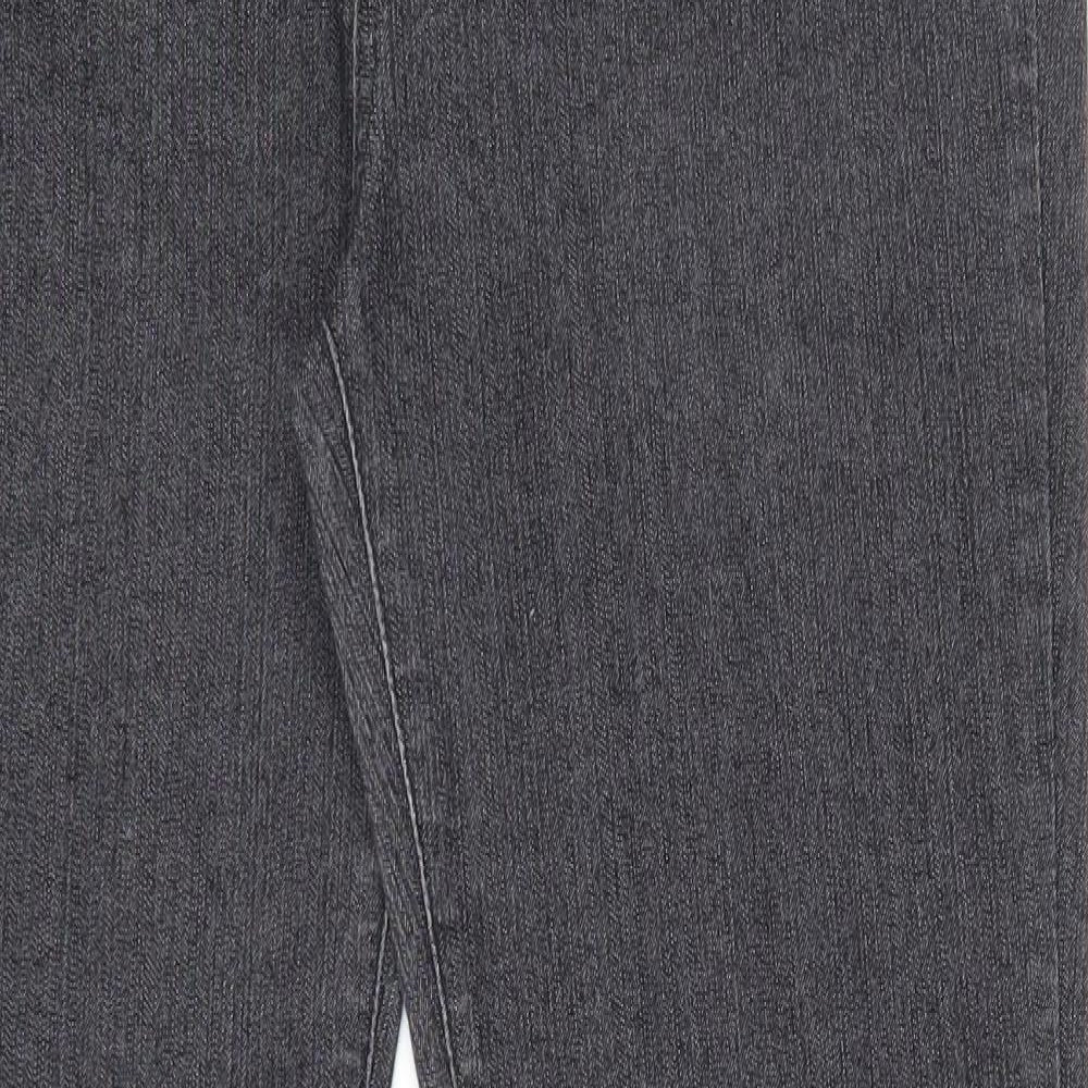 Per Una Womens Black  Cotton Straight Jeans Size 16 L31 in Regular Zip