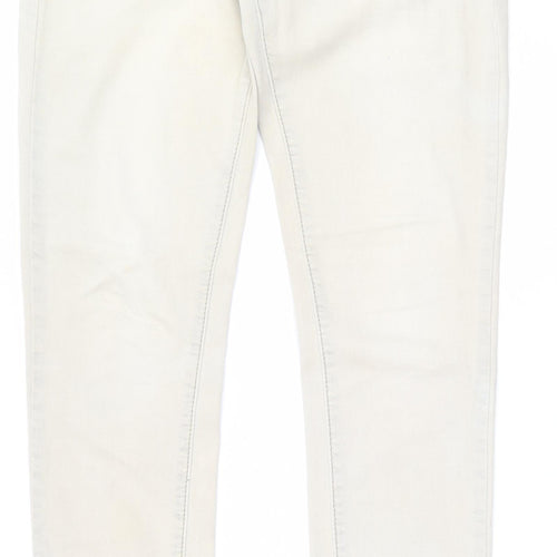 Lexxury Womens Beige  Cotton Skinny Jeans Size S L33 in Regular Zip