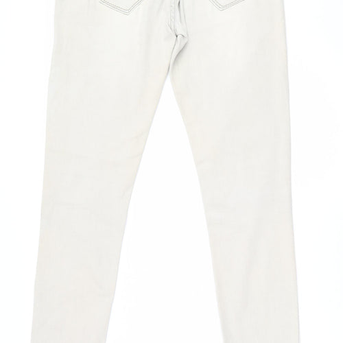 Lexxury Womens Beige  Cotton Skinny Jeans Size S L33 in Regular Zip