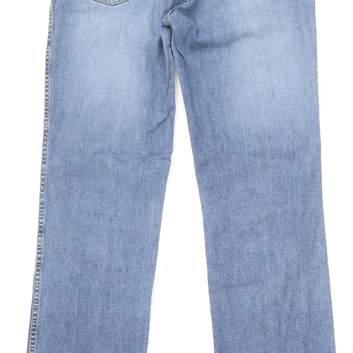 Papaya Womens Blue  Cotton Straight Jeans Size 12 L27 in Regular Zip