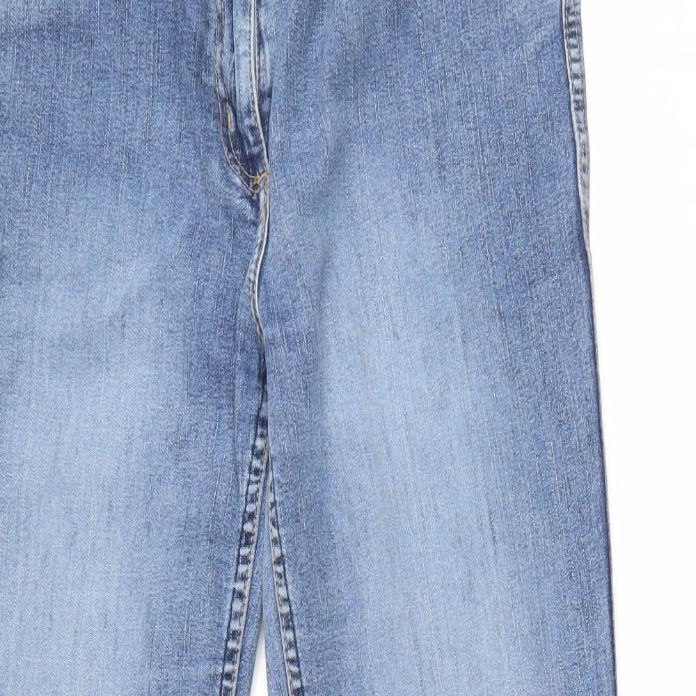 Papaya Womens Blue  Cotton Straight Jeans Size 12 L27 in Regular Zip
