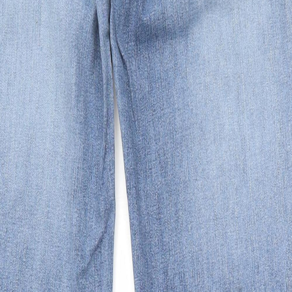 Papaya Womens Blue  Cotton Straight Jeans Size 12 L27 in Regular Zip