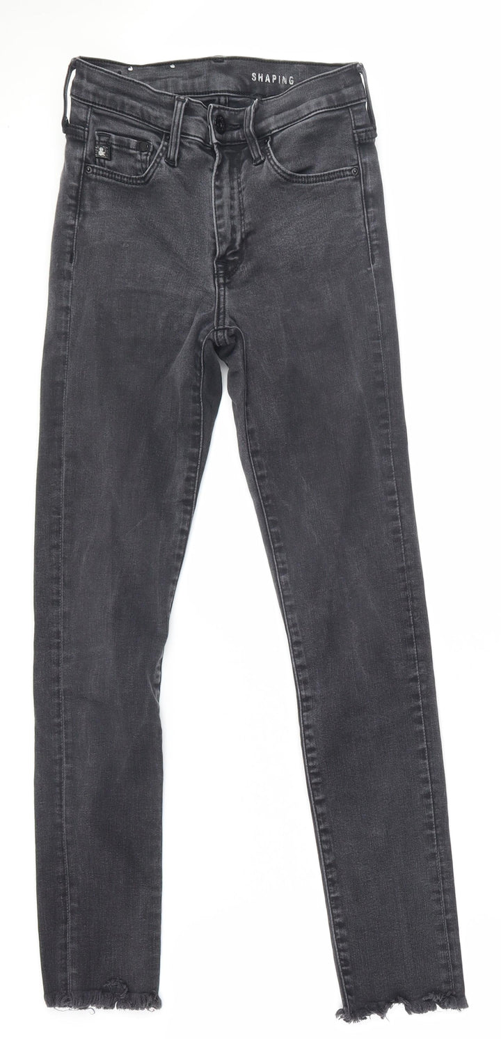 &DENIM Womens Black  Cotton Skinny Jeans Size 6 L27 in Regular Zip