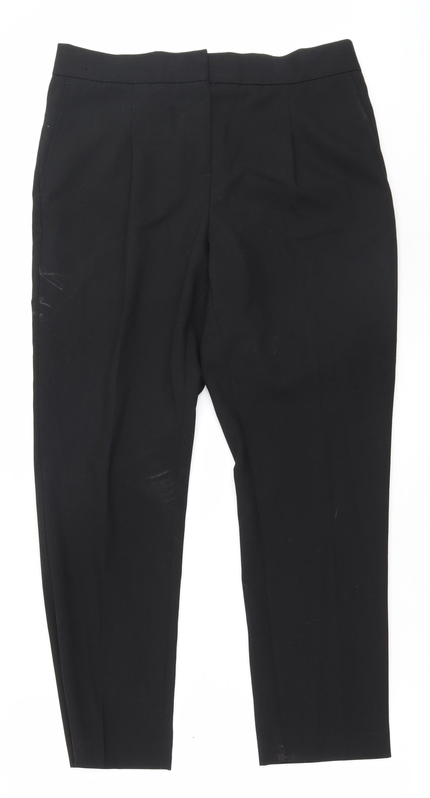 NEXT Womens Black  Polyester Trousers  Size 10 L23 in Regular Zip