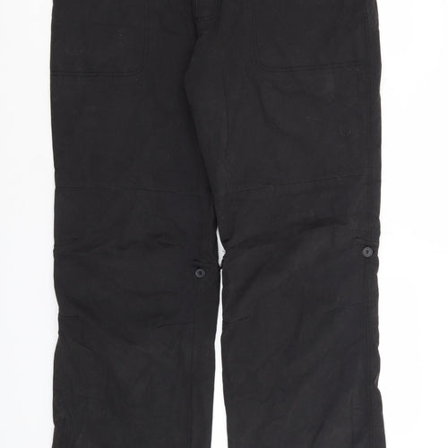 Burton Mens Black  Cotton Cargo Trousers Size 34 in L33 in Regular