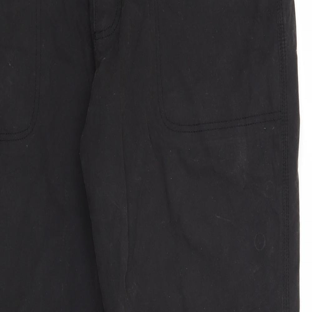 Burton Mens Black  Cotton Cargo Trousers Size 34 in L33 in Regular