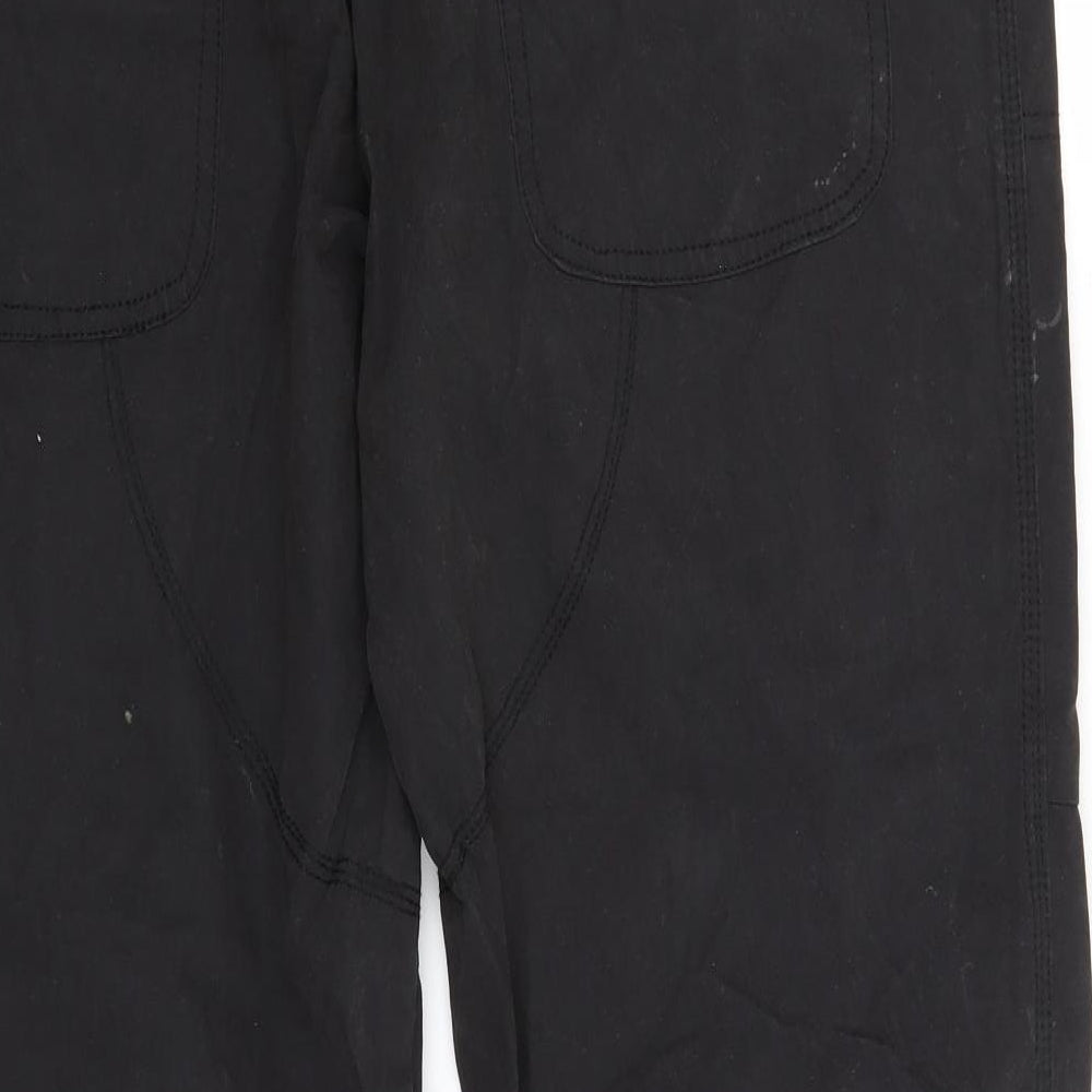Burton Mens Black  Cotton Cargo Trousers Size 34 in L33 in Regular